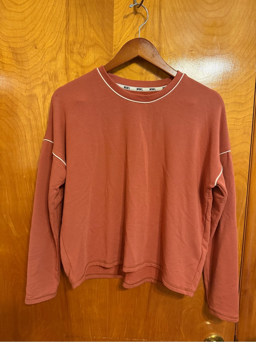 Madewell MWL Womens S/M Sweatshirt Shorts Matching Set Rust Lounge Flee